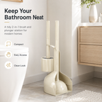 2-in-1 toilet brush and plunger set with storage holder