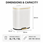 6L-12L Oval Stainless Steel Pedal Trash Can | GLOBALIS