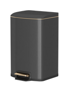 5L-12L Flat-Textured Square Pedal Trash Can with Soft-Close Lid | GLOBALIS