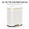 6L-12L Oval Stainless Steel Pedal Trash Can | GLOBALIS
