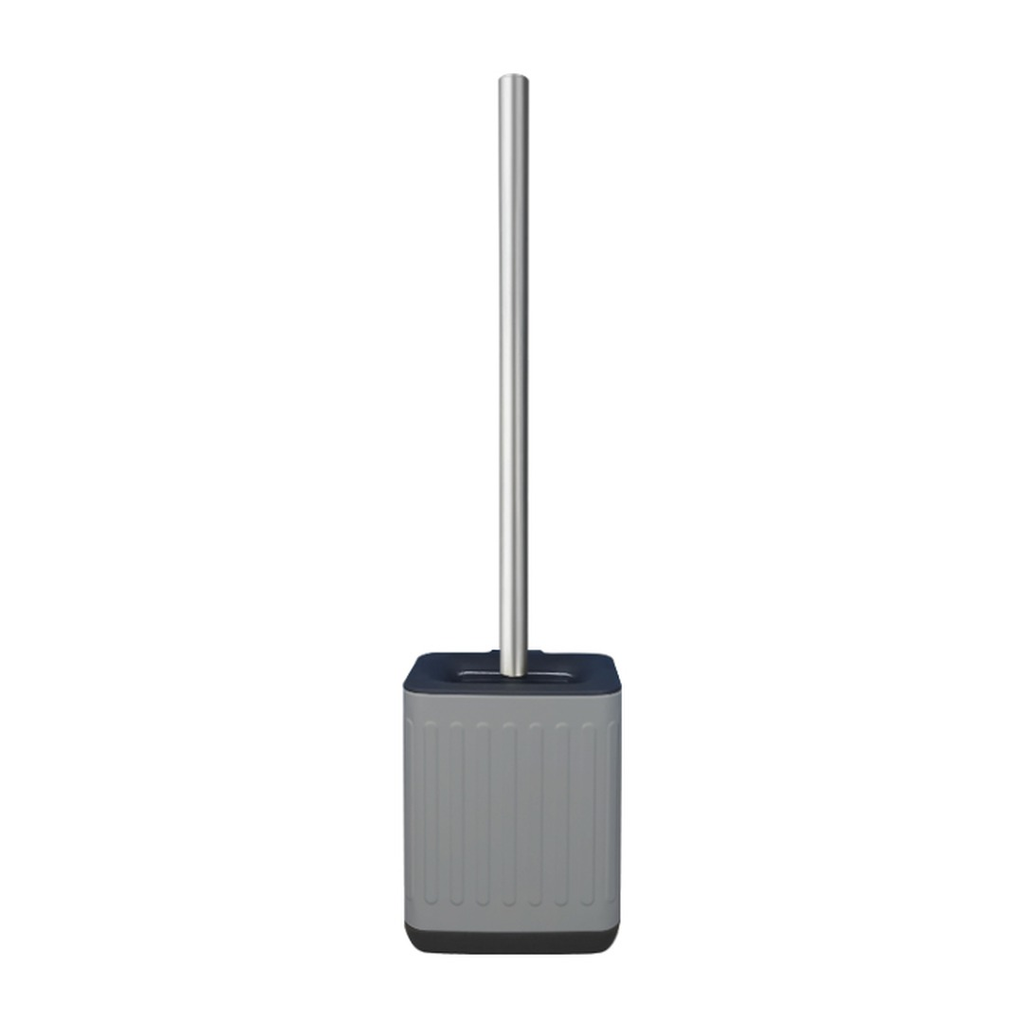 Embossed Toilet Brush and Holder with Stainless Steel Handle