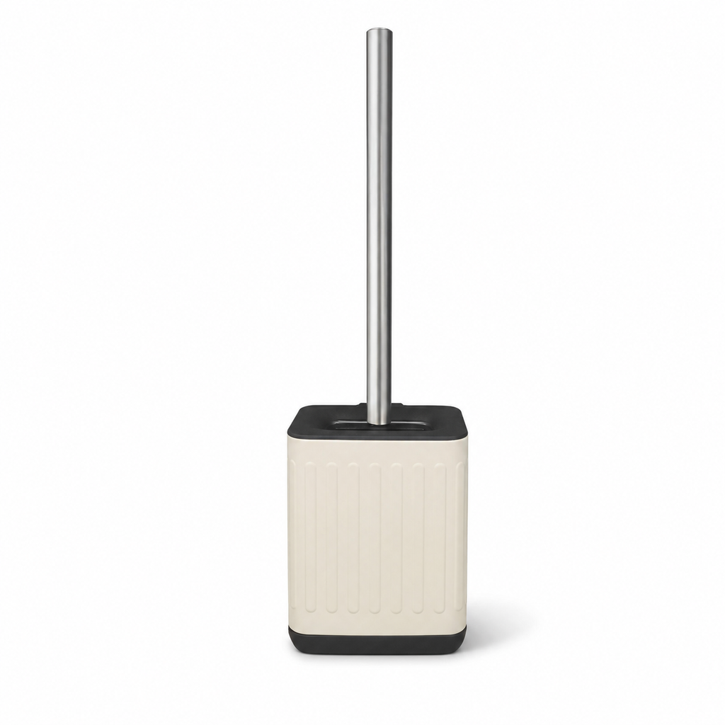 Embossed Toilet Brush and Holder with Stainless Steel Handle