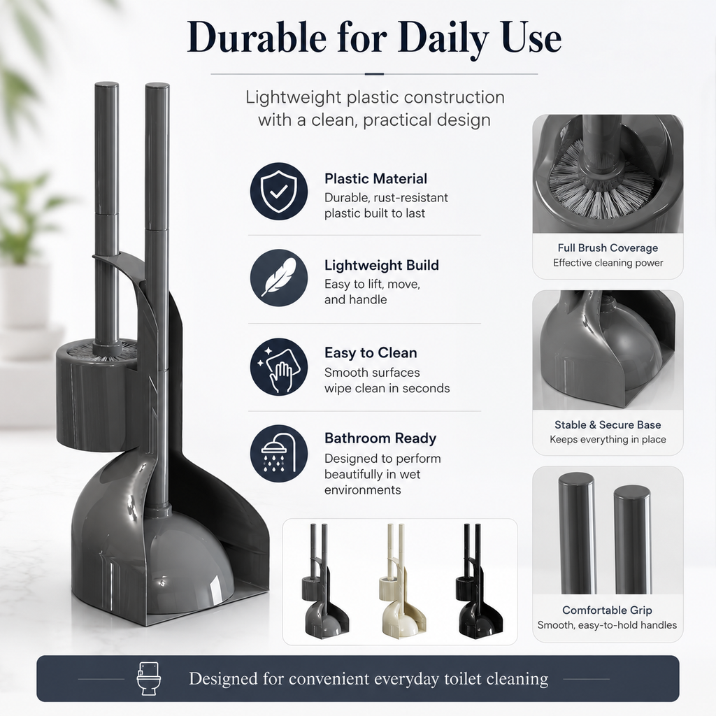 heavy duty toilet plunger with matching brush set