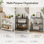 multi-purpose metal storage rack for home organization