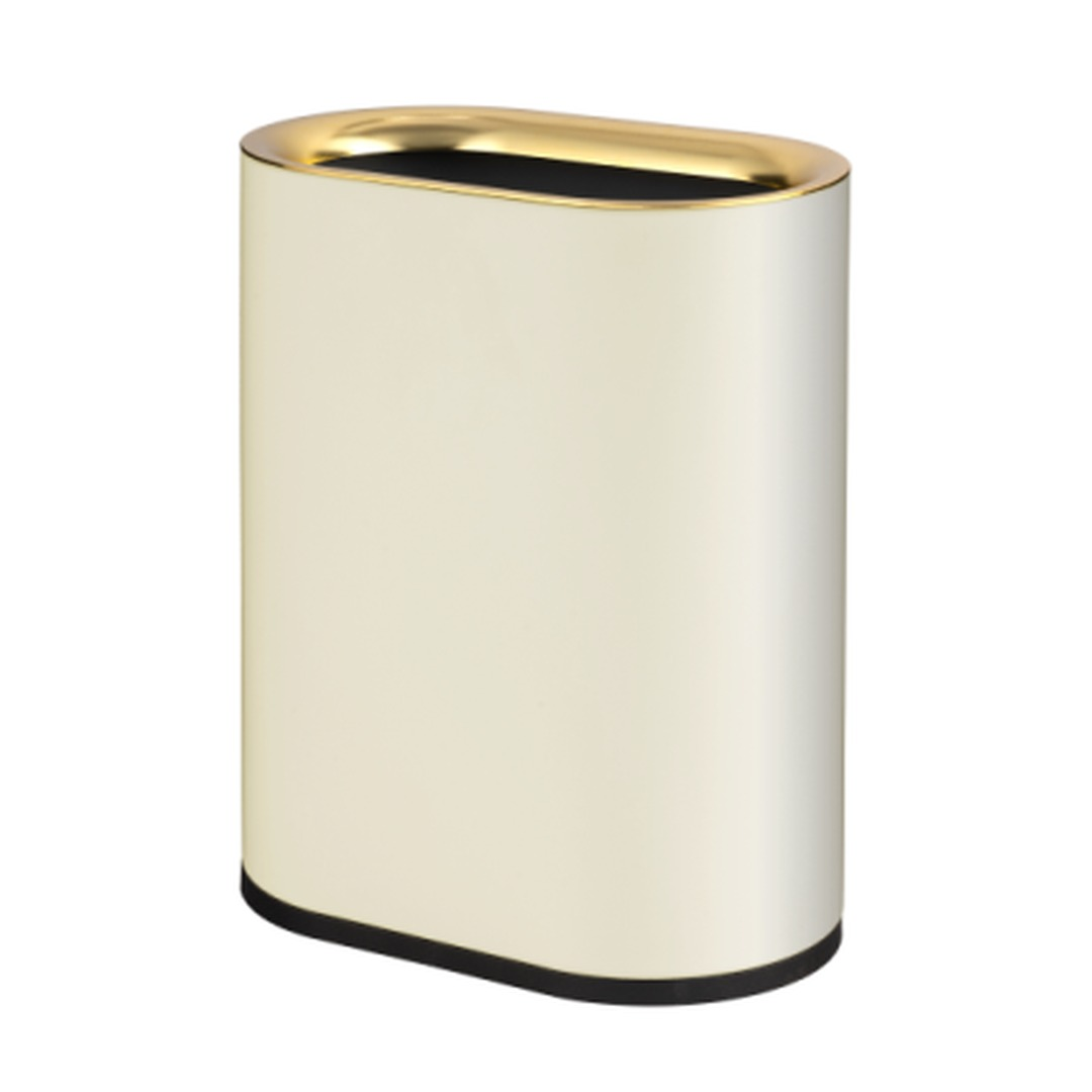 milky white oval open top wastebasket 6L-12L color option