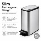 KSSKSS 6L Compact Foot Pedal Trash Can for Home | GLOBALIS