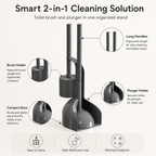 space-saving toilet brush set with bathroom holder