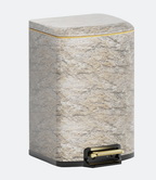 Wood Grain Square Pedal Trash Can with Soft-Close Lid | GLOBALIS