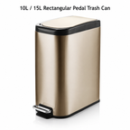 KSSKSS 10L-15L Stainless Steel Pedal Trash Can | GLOBALIS