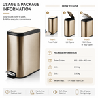 KSSKSS 10L-15L Stainless Steel Pedal Trash Can | GLOBALIS
