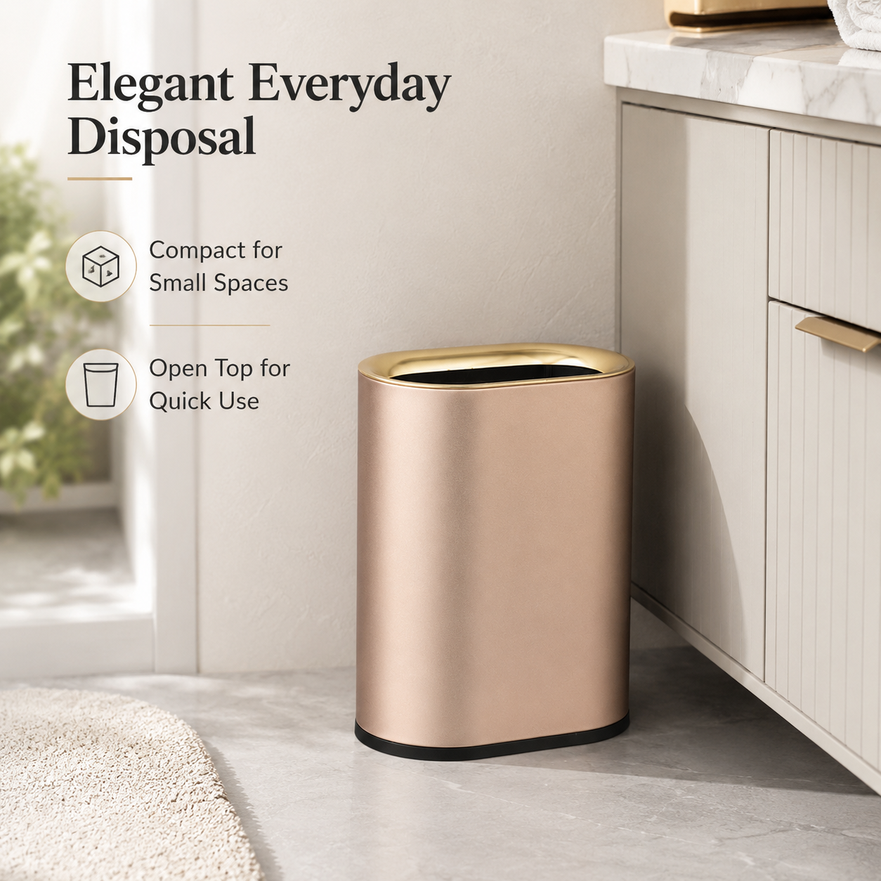 6L-12L oval open top stainless steel trash can in home setting