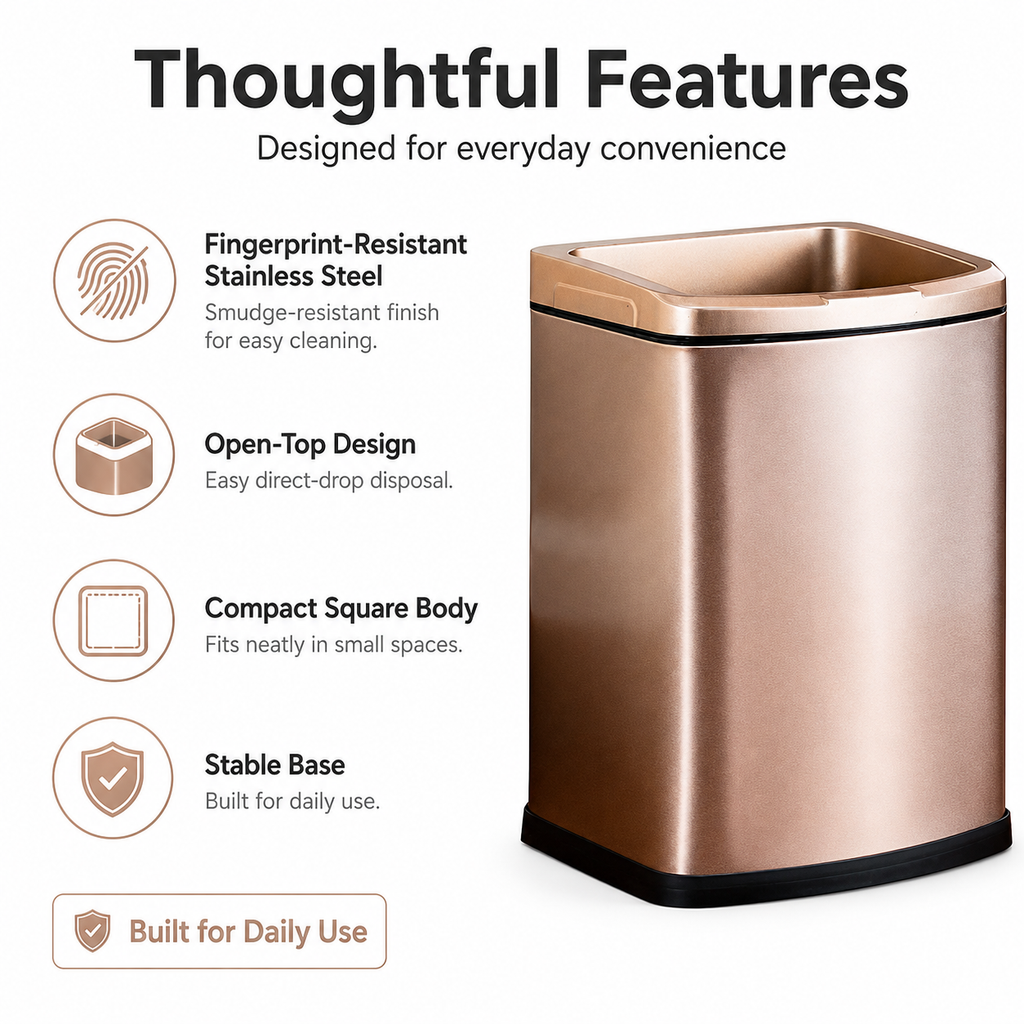 KSSKSS Open-Top Wastebasket, 7L-12L | GLOBALIS