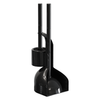 black toilet brush and plunger combo with holder