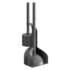 gray toilet brush and plunger combo with holder