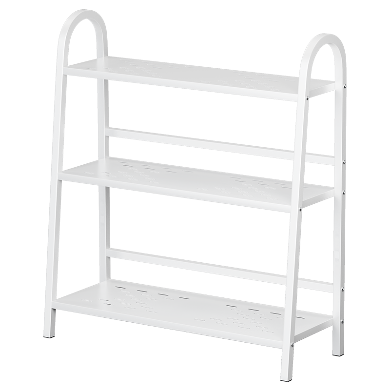 white 3-tier freestanding metal storage rack