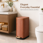 10L Wood Grain Rectangular Pedal Trash Can | GLOBALIS