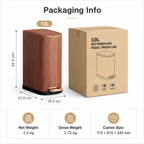 10L Wood Grain Rectangular Pedal Trash Can | GLOBALIS