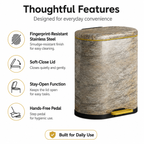 6L-9L Marble Look Pedal Trash Can | GLOBALIS