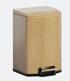 Wood Grain Square Pedal Trash Can with Soft-Close Lid | GLOBALIS